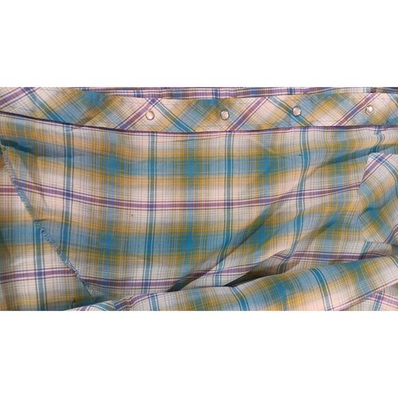 Vintage 70s Pearl Snap Plaid Western Shirt 15.5 Rockabilly Rodeo Cowboy Y2K - Picture 2 of 7